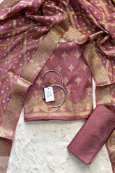 Gulabi Banarasi Chiniya Silk with Bandhej Dupatta Unstitched Salwar Suit